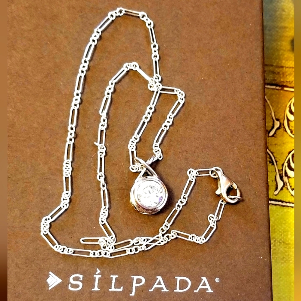 RARE Silpada Sterling Silver & Zirconia Necklace
